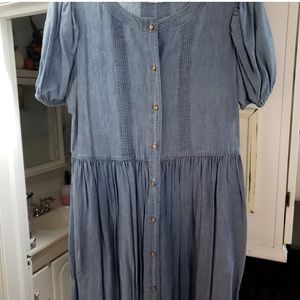 Laura Ashley Roomy, Light Blue Chambray Dress, Women’s LG